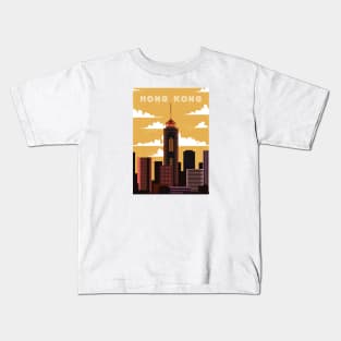 Hong Kong. Retro travel poster Kids T-Shirt